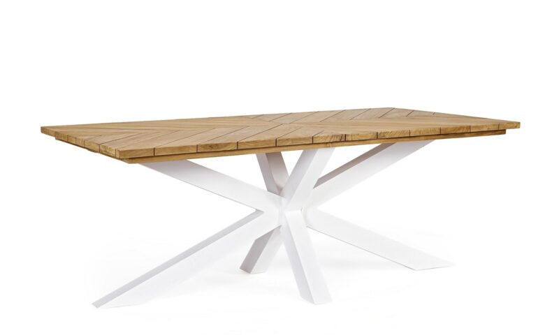 Palmdale - Mesa Rectangular de 200 Natural/Blanco