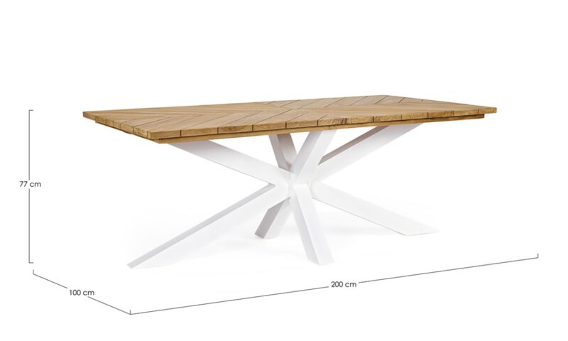 Palmdale - Mesa Rectangular de 200 Natural/Blanco - Imagen 3