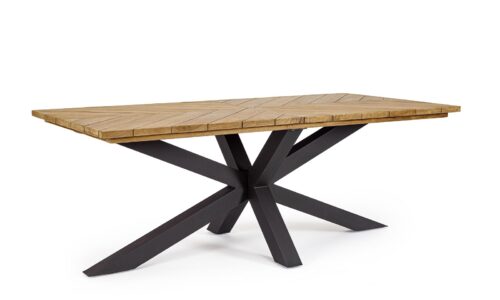 Palmdale - Mesa Rectangular de 200 Natural/Negro