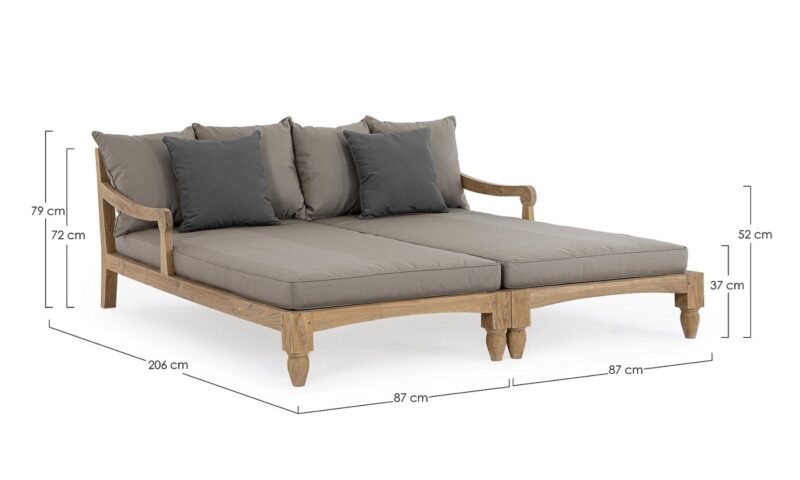 Bali - Daybed para exterior de 206 cm, Stone - Imagen 7