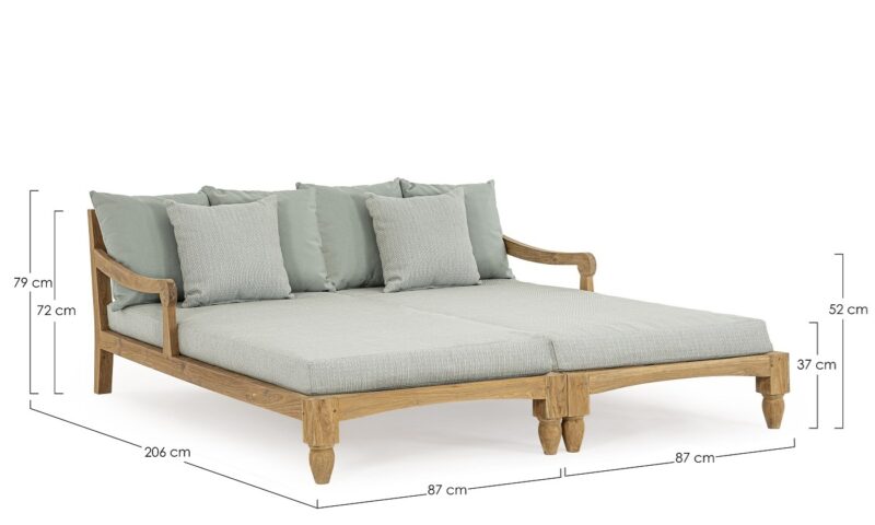 Bali - Daybed para exterior de 206 cm, Aqua - Imagen 7