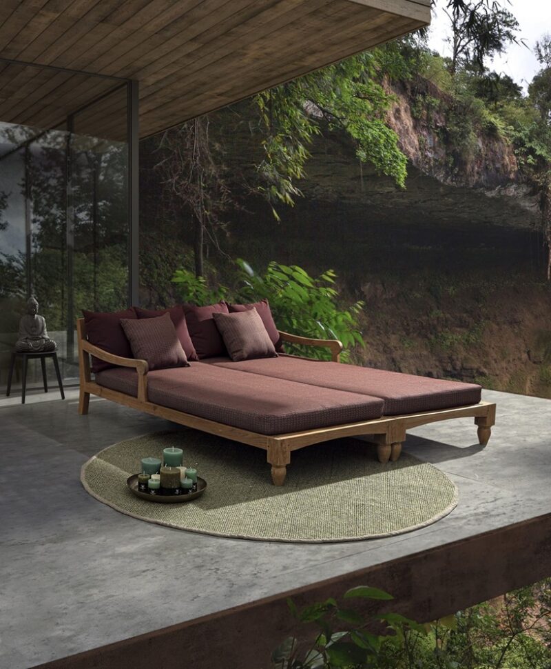 Bali - Daybed para exterior de 206 cm, Wine - Imagen 12