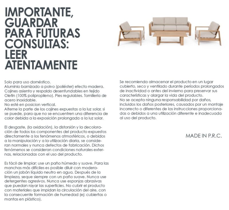 Baltic - Conjunto para exterior, Natural - Imagen 11