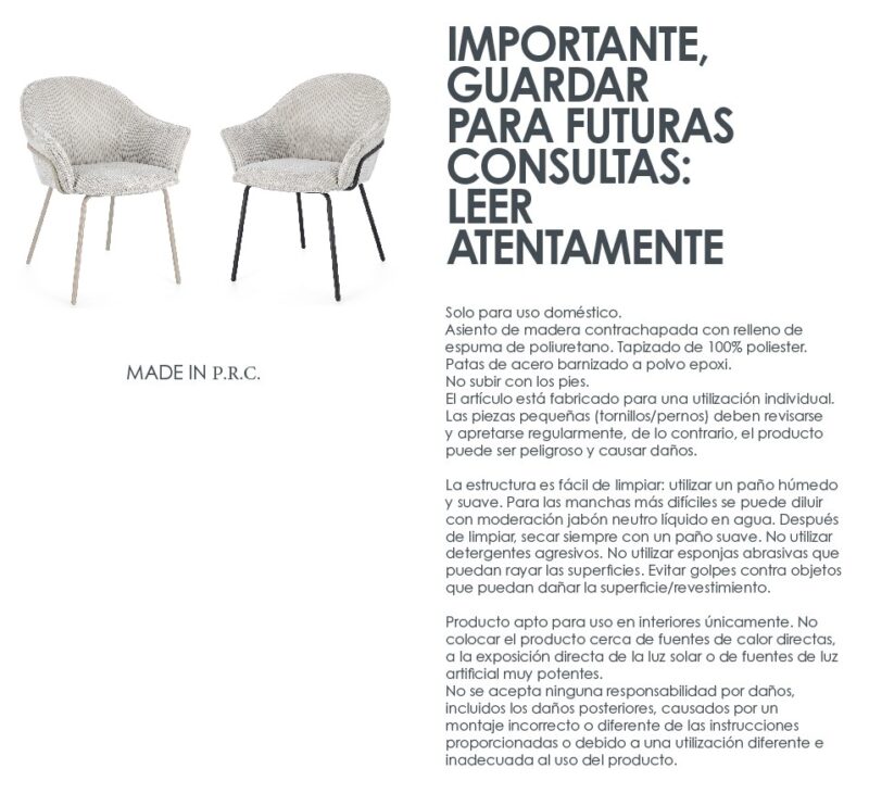 Cassidy - Silla de comedor, Warm/Gris claro - Imagen 11