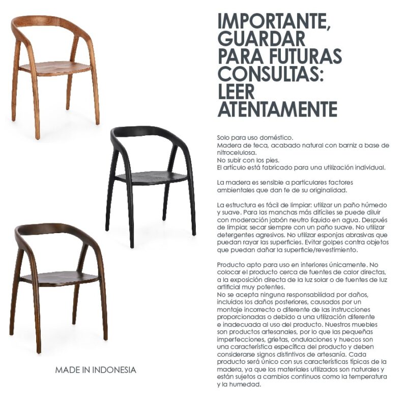 Dotty - Silla de teca - Negro - Imagen 10