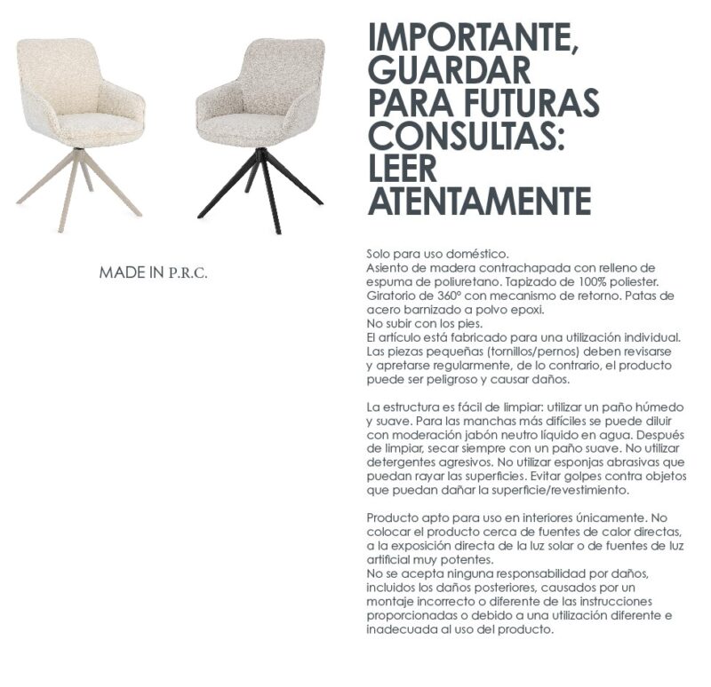 Matilda - Silla de comedor tapizado Gris claro - Imagen 10