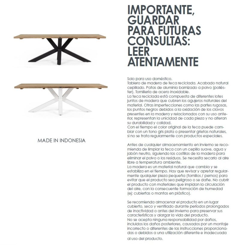 Ramsey - Mesa Fija de 240 Natural/Negro - Imagen 15