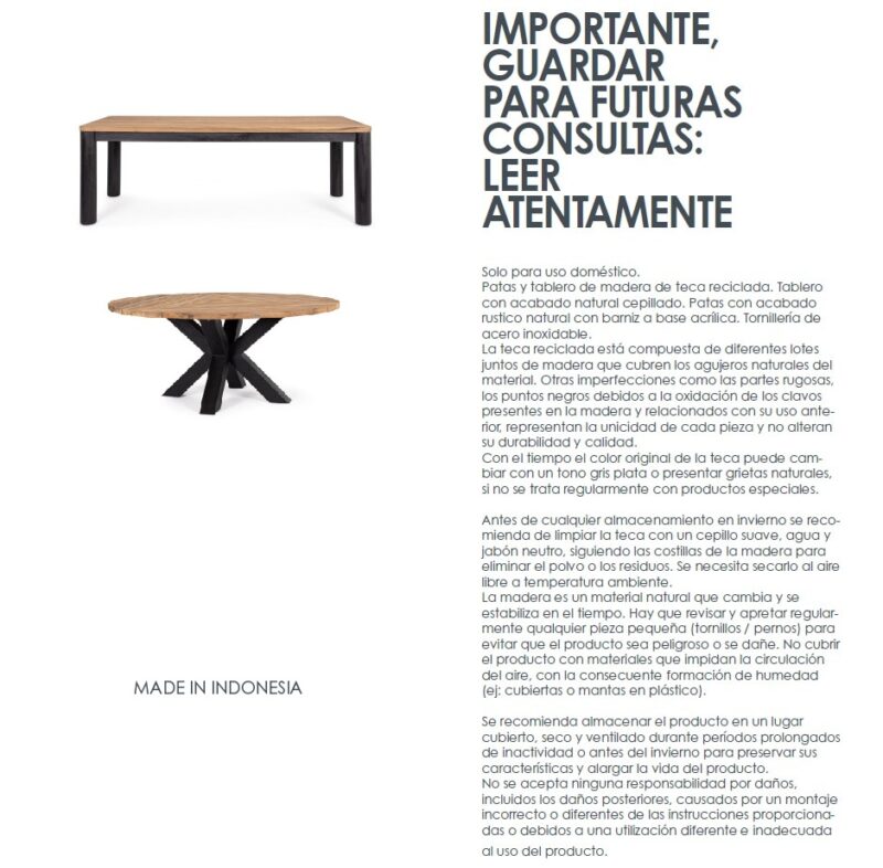 Roderick - Mesa Fija de 220 Natural/Negro - Imagen 8