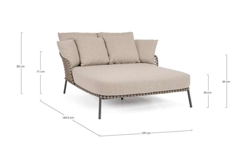 Ivissa - Daybed doble para exterior, Antracita - Imagen 5