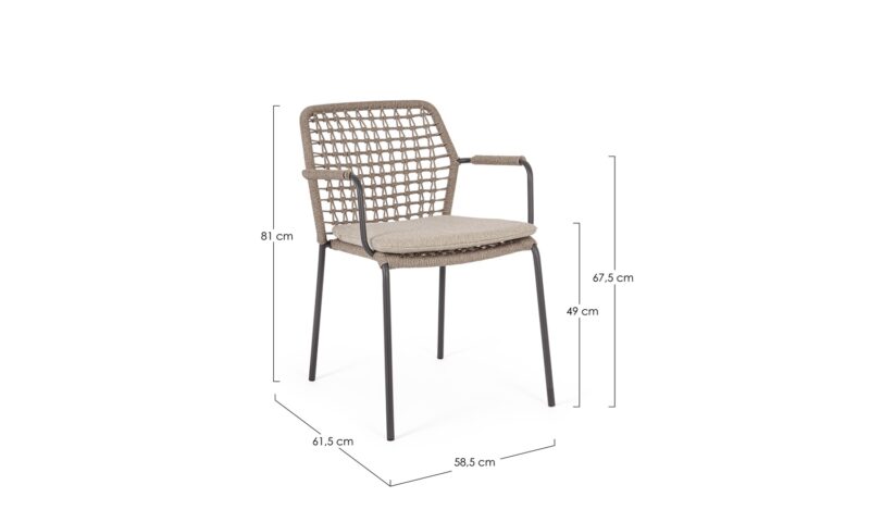 Canar - Silla para exterior - Antracita (Pack 4 uds) - Imagen 6