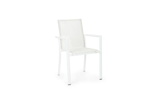 Konnor - Silla para exterior, Blanco (Pack 4 uds) - Apilables
