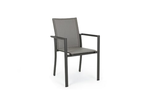 Konnor - Silla para exterior, Antracita (Pack 4 uds) - Apilables