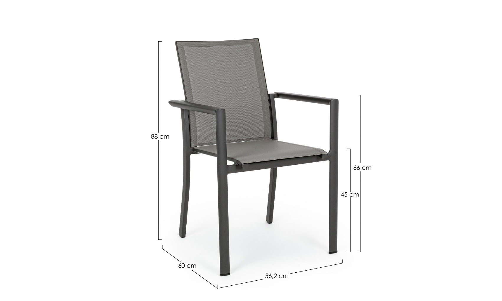 Konnor - Silla para exterior, Antracita (Pack 4 uds) - Apilables - Imagen 6