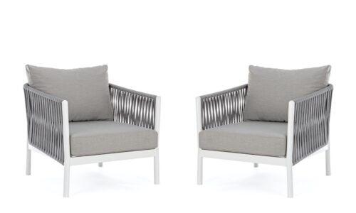 Florencia - Sillón para exterior, Blanco (Pack 2 uds)