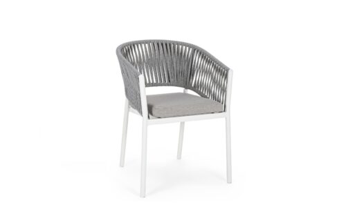 Florencia - Silla para exterior, Blanco (Pack 4 uds) - Apilables