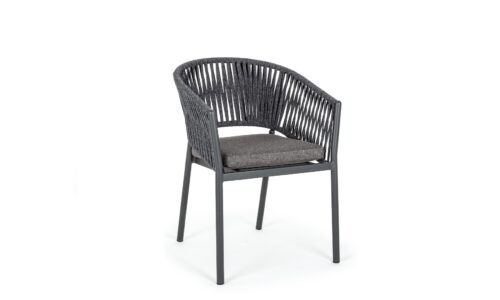 Florencia - Silla para exterior, Antracita (Pack 4 uds) - Apilables