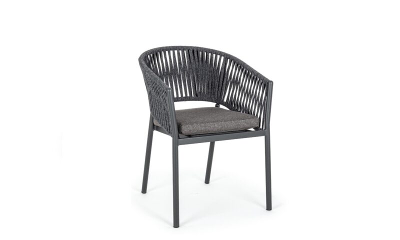 Florencia - Silla para exterior, Antracita (Pack 4 uds) - Apilables