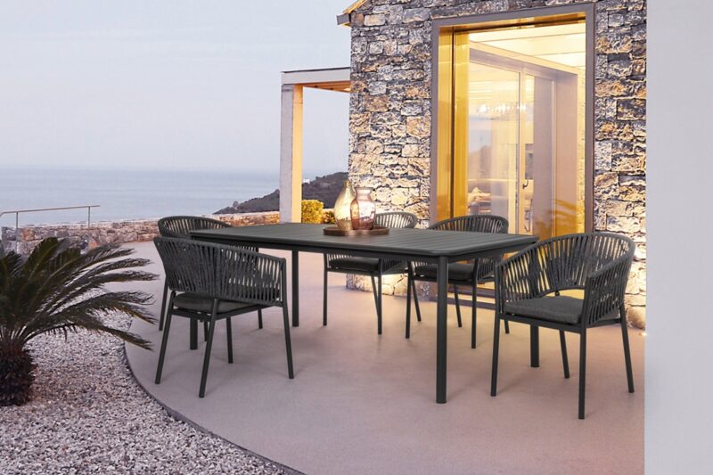Florencia - Silla para exterior, Antracita (Pack 4 uds) - Apilables - Imagen 11