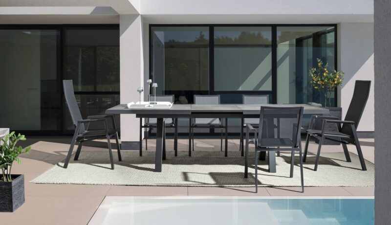 Krion - Mesa Extensible de 205 (265) cm Antracita - Imagen 13