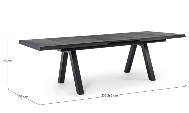 Krion - Mesa Extensible de 205 (265) cm Antracita - Imagen 7