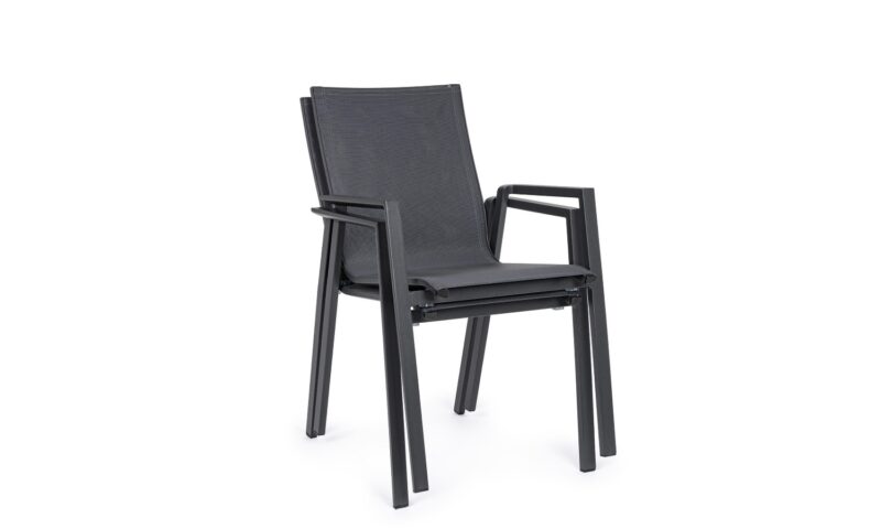 Krion - Silla para exterior, Antracita (Pack 4 uds) - Apilables - Imagen 5
