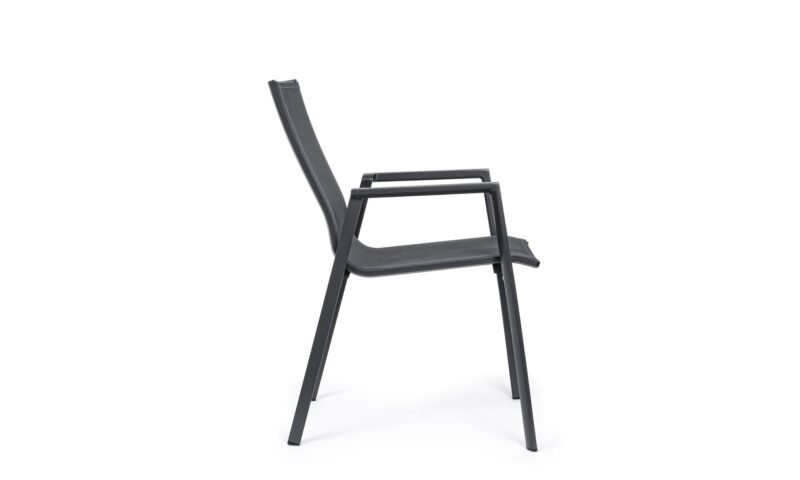 Krion - Silla para exterior, Antracita (Pack 4 uds) - Apilables - Imagen 2