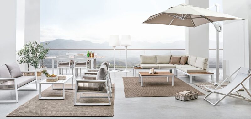 Belmar - Mesa para exterior de 160 cm (Ext. 240) Blanco - Imagen 12
