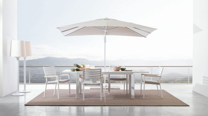 Belmar - Mesa para exterior de 160 cm (Ext. 240) Blanco - Imagen 11