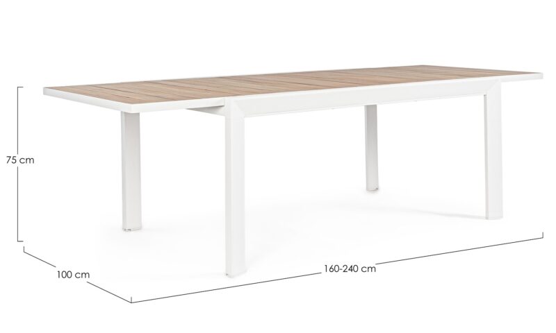 Belmar - Mesa para exterior de 160 cm (Ext. 240) Blanco - Imagen 5