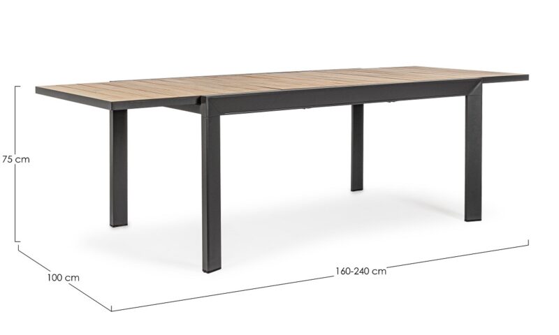 Belmar - Mesa para exterior de 160 cm (Ext. 240) Antracita - Imagen 5