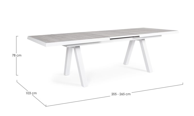 Krion - Mesa Extensible de 205 (265) cm Blanco - Imagen 5