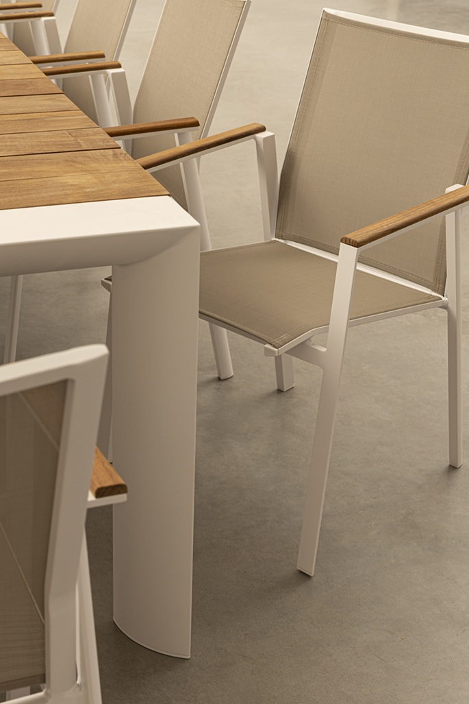 Camerón - Silla para exterior, Blanco (Pack 4 uds) - Apilables - Imagen 9