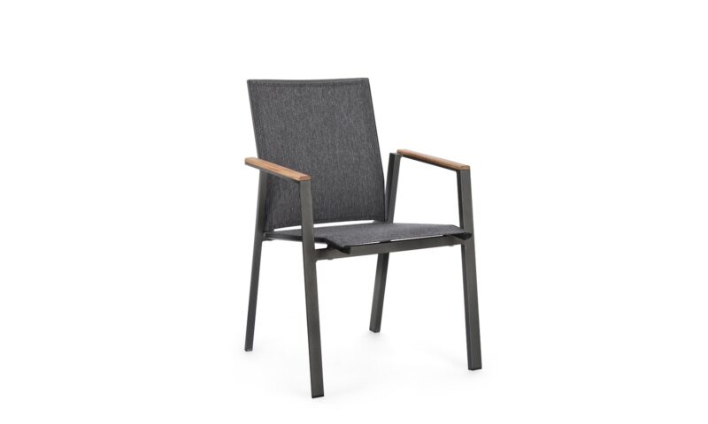 Camerón - Silla para exterior, Antracita (Pack 4 uds) - Apilables