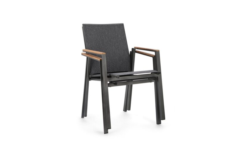 Camerón - Silla para exterior, Antracita (Pack 4 uds) - Apilables - Imagen 5