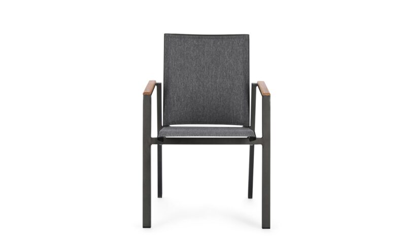 Camerón - Silla para exterior, Antracita (Pack 4 uds) - Apilables - Imagen 3