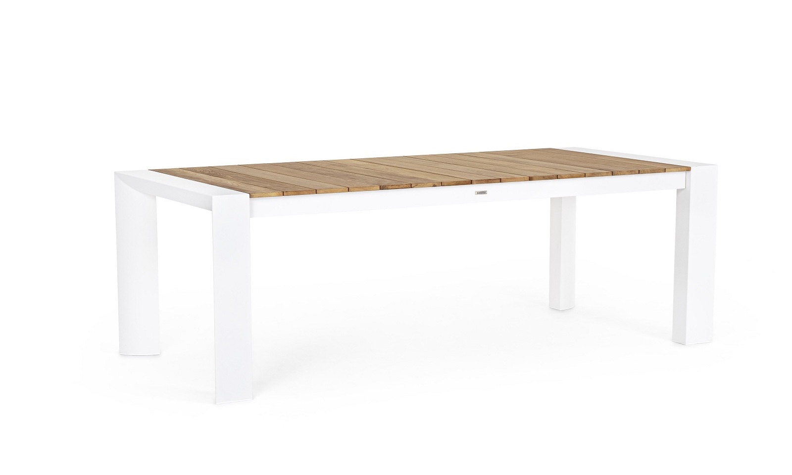 Camerón - Mesa para exterior de 228 (294) cm Blanco/Teca - Imagen 2