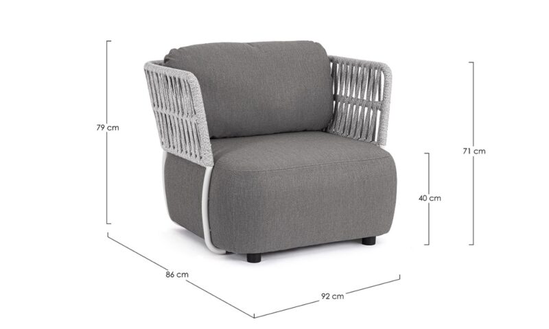Palmer - Sillón para exterior Gris claro/Gris - Imagen 5