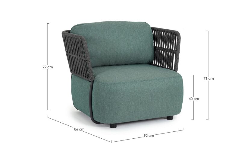 Palmer - Sillón para exterior Antracita/Jade - Imagen 5
