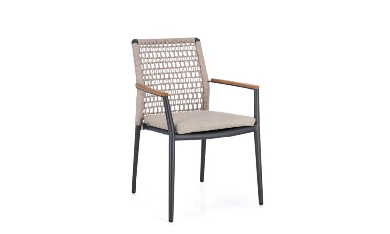 Maddox - Silla para exterior, Antracita (Pack 4 uds) - Apilables