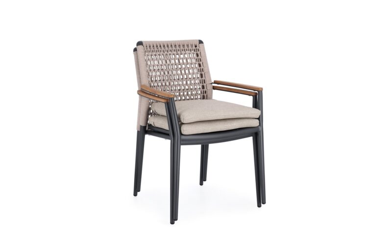 Maddox - Silla para exterior, Antracita (Pack 4 uds) - Apilables - Imagen 6