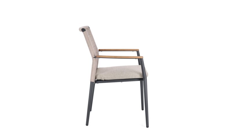 Maddox - Silla para exterior, Antracita (Pack 4 uds) - Apilables - Imagen 3