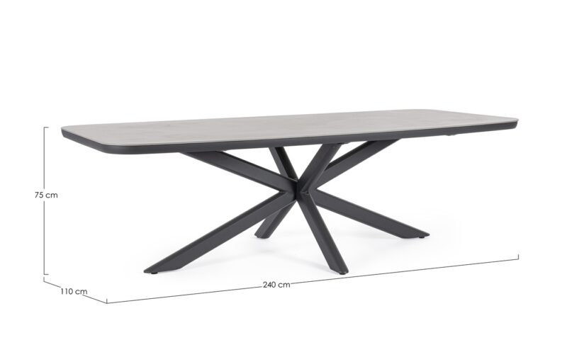 Isacco - Mesa de exterior de 240 x 110 cm Antracita - Imagen 3