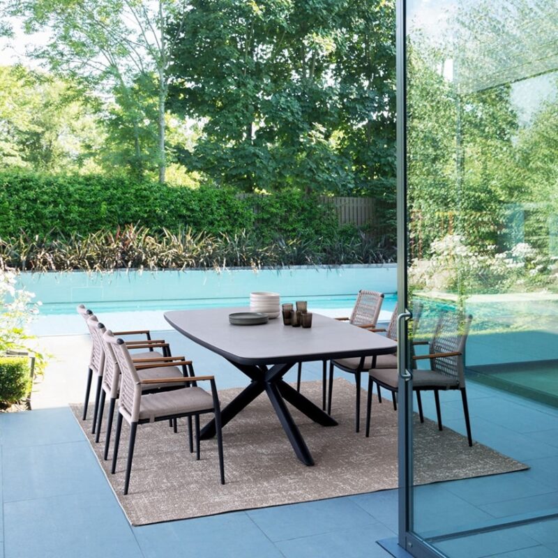 Pascal - Mesa de exterior de 200 (ext. 260) x 100 cm Antracita - Imagen 10