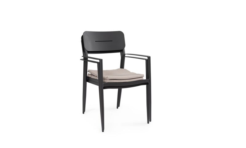 Nebula - Silla para exterior, Antracita (Pack 4 uds) - Apilables - Imagen 6