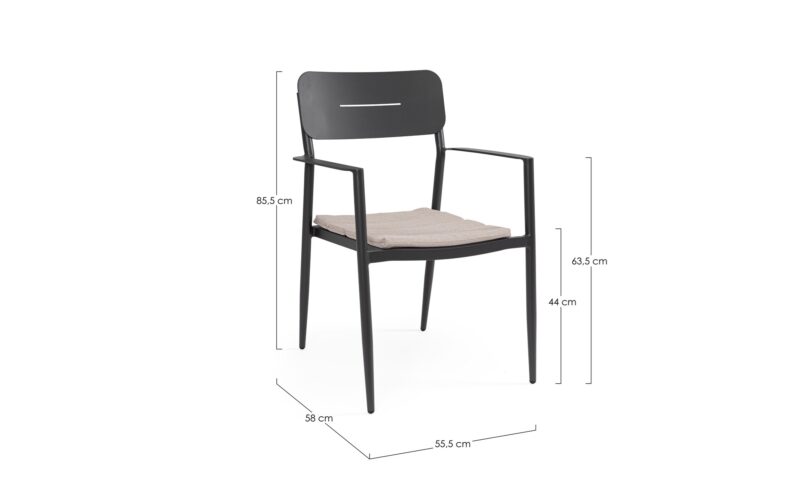 Nebula - Silla para exterior, Antracita (Pack 4 uds) - Apilables - Imagen 7