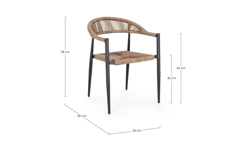 Jandia - Silla para exterior - Antracita/Natural (Pack 4 uds) - Imagen 7