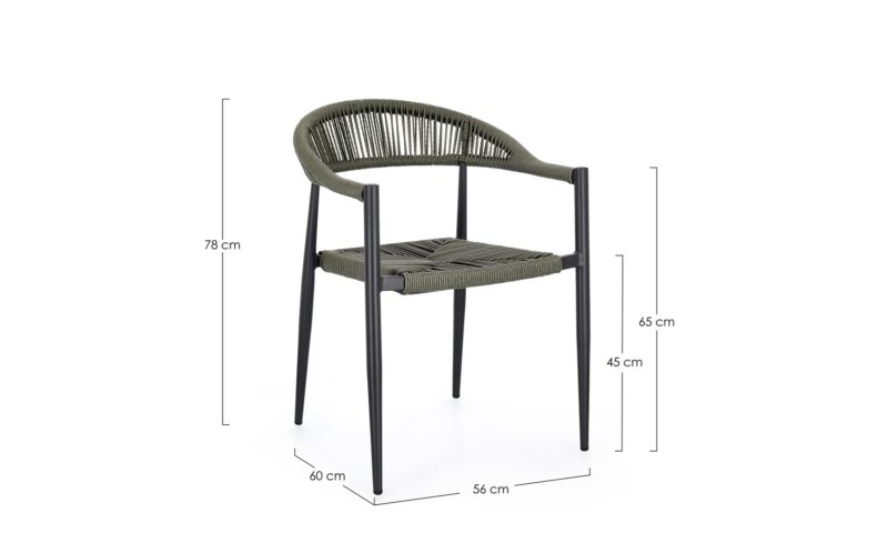 Jandia - Silla para exterior - Antracita/Verde (Pack 4 uds) - Imagen 7