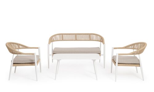 Jandia - Conjunto para exterior - Blanco/Natural