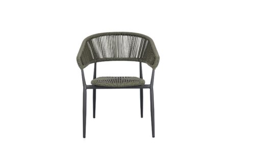 Alternative view of Algaida - Silla para exterior - Antracita/Verde (Pack 4 uds)