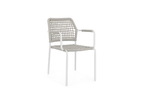 Rajada - Silla para exterior - Blanco/Gris (Pack 4 uds)
